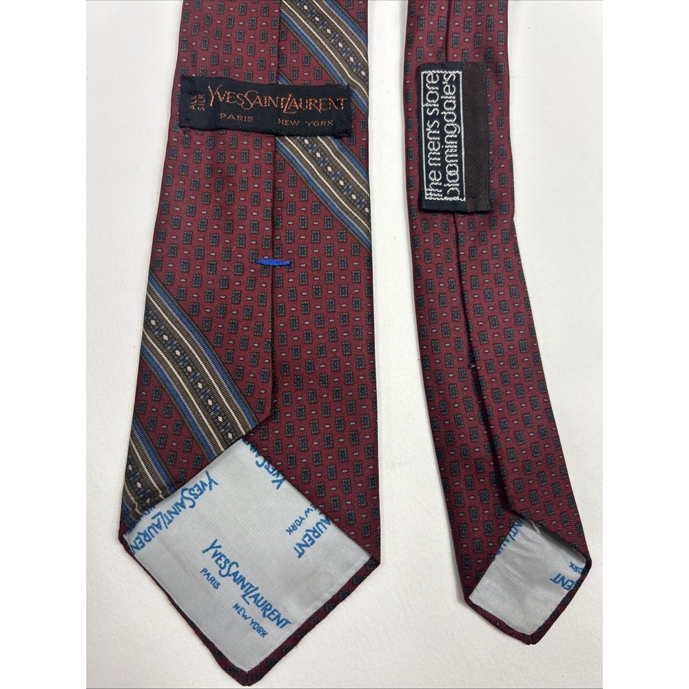 YSL Red Blue Tie‎ Yves Saint Laurent Bloomingdales Paris New York